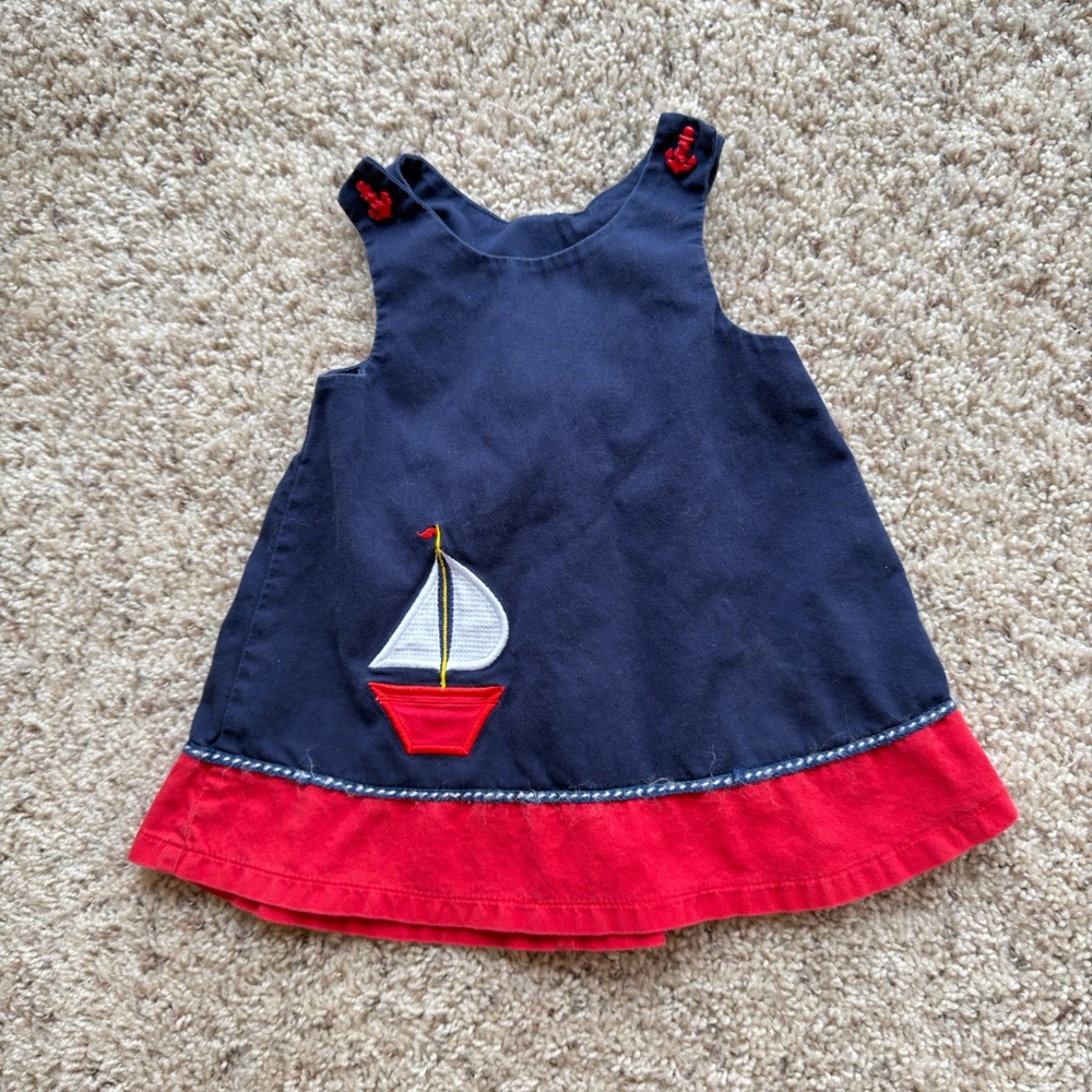 Navy and Red Kids Casual Dress